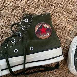 Army green converse high top
